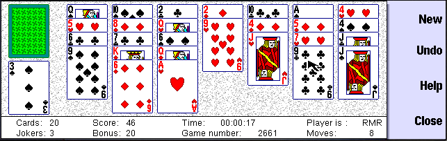 Solitaire screen